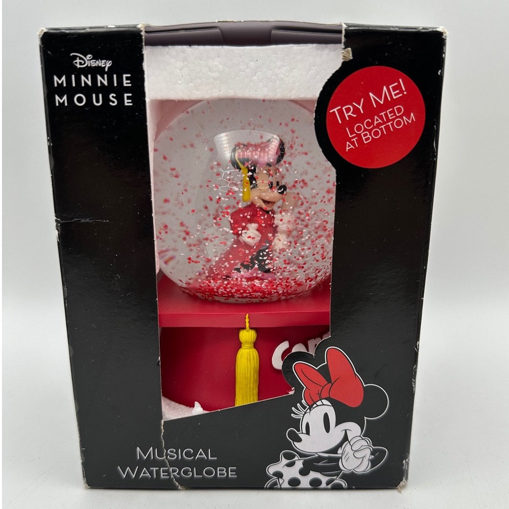 Disney‎ Minnie Mouse Congrats Grad Musical Snow Globe Waterglobe New in Box